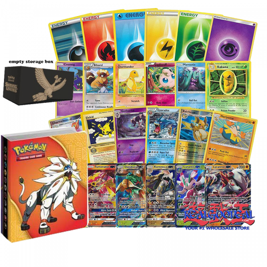 200 Pokemon Card Lot - 100 Pokemon Cards - GX Rares Foils - 100 Energy! Pokemon Mini Album